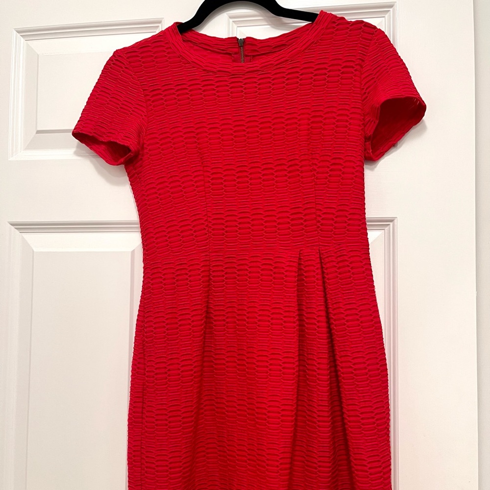 Nanette Lepore textured pleated red dress